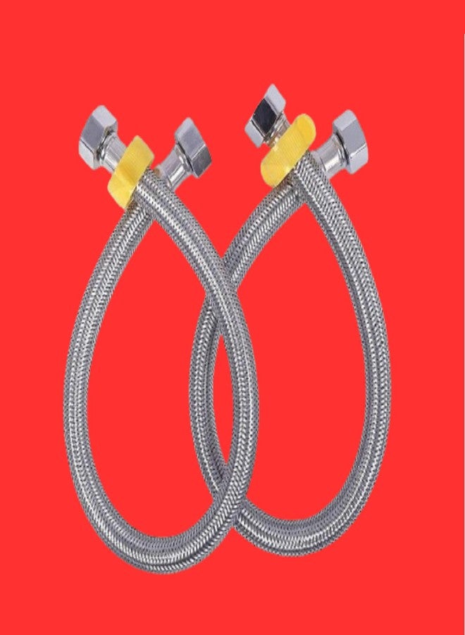 JAGGER أنبوب توصيل من الفولاذ المقاوم للصدأ من الدرجة 304 من JAGGER CP2251 لسخان المياه، وحوض الغسيل، وشطف مقعد المرحاض، تشطيب 304 SS، عبوة من قطعتين (12 بوصة) - Image 1